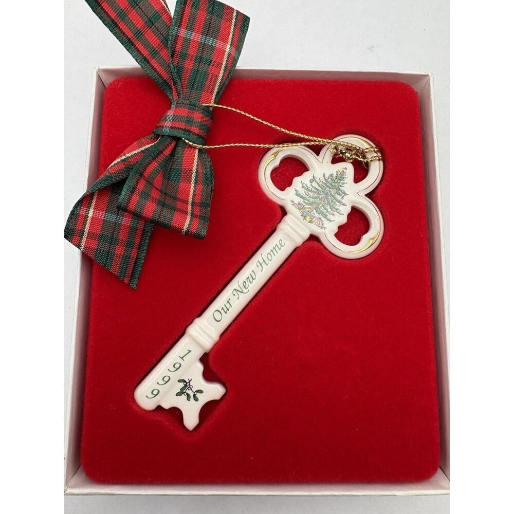 Spode Christmas Tree Ornament 1999 Our New Home Rare Retired Key W/Box